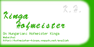kinga hofmeister business card